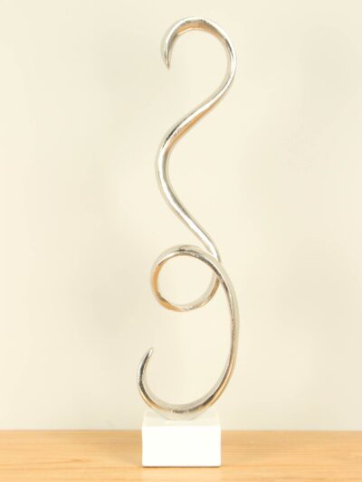 Figur für den Innenbereich – Aluminium – Spirale auf Marmorsockel – 59x14x7 cm