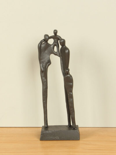 Figur für den Innenbereich – Anthrazit – Metall – Familie – 23x8x5 cm