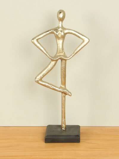Figur für den Innenbereich – Champagner – Aluminium – Tanzendes Paar – 39x17x10 cm