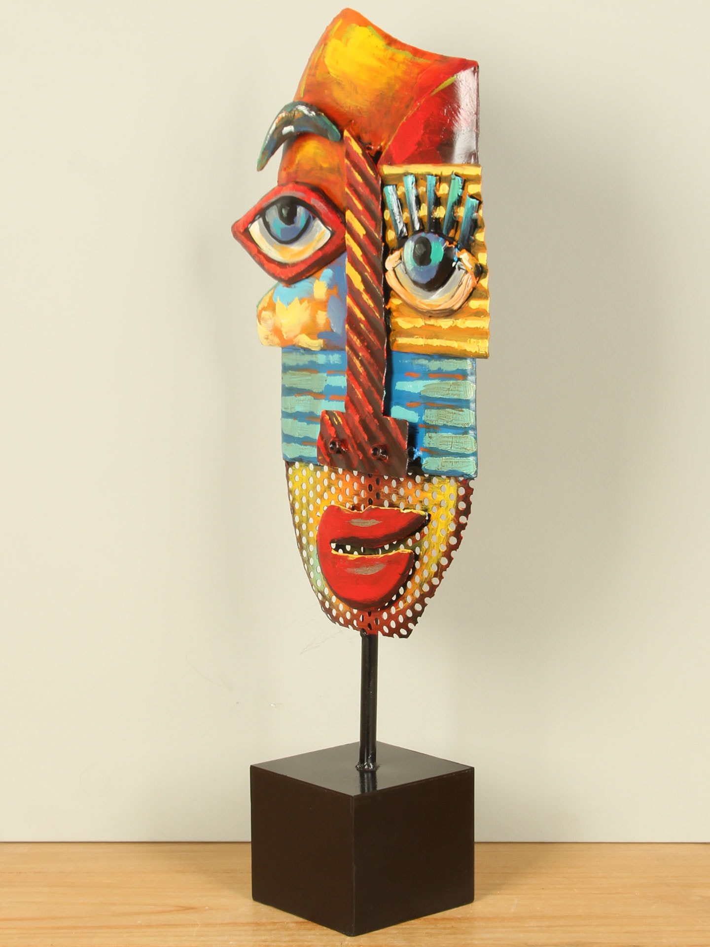 Figur für den Innenbereich - Multicolor - Metall - Maske bunt - 65x30x12 cm – Bild 2