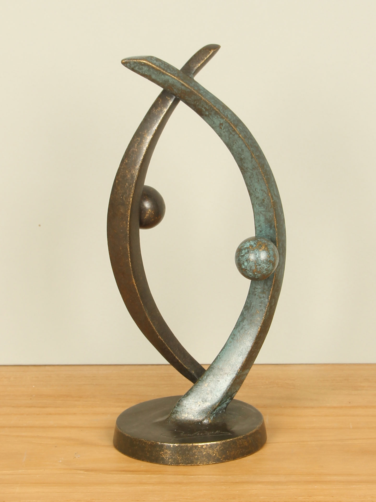 Skulptur für drinnen oder draußen - Bronze - Design-Paar - 22x10x9 cm