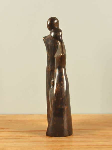 Skulptur für drinnen oder draußen - Bronze - Familie, 1 Kind - 37x13x9 cm – Bild 2