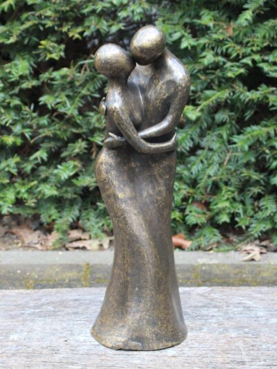Skulptur für drinnen oder draußen – Bronze – Liebespaar – 49x15x15 cm