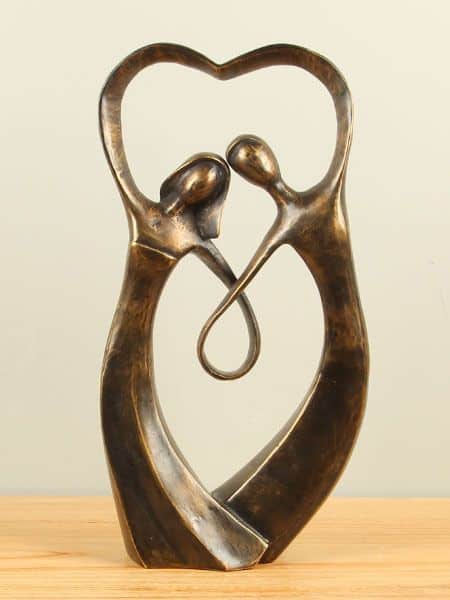 Skulptur für drinnen oder draußen - Bronze - Liebende - 37x20x11 cm