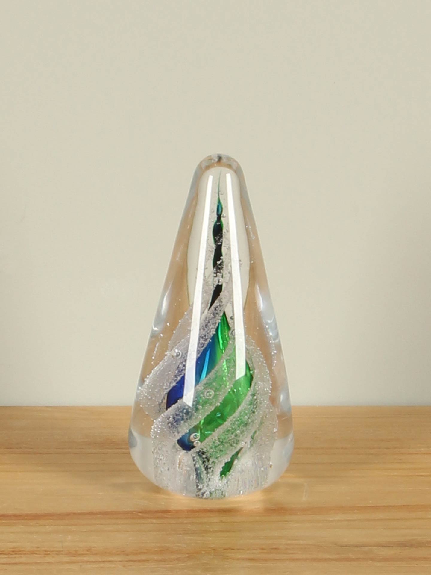 Tropfen - Blau - Glas - Pegel blau/grün, 17 cm