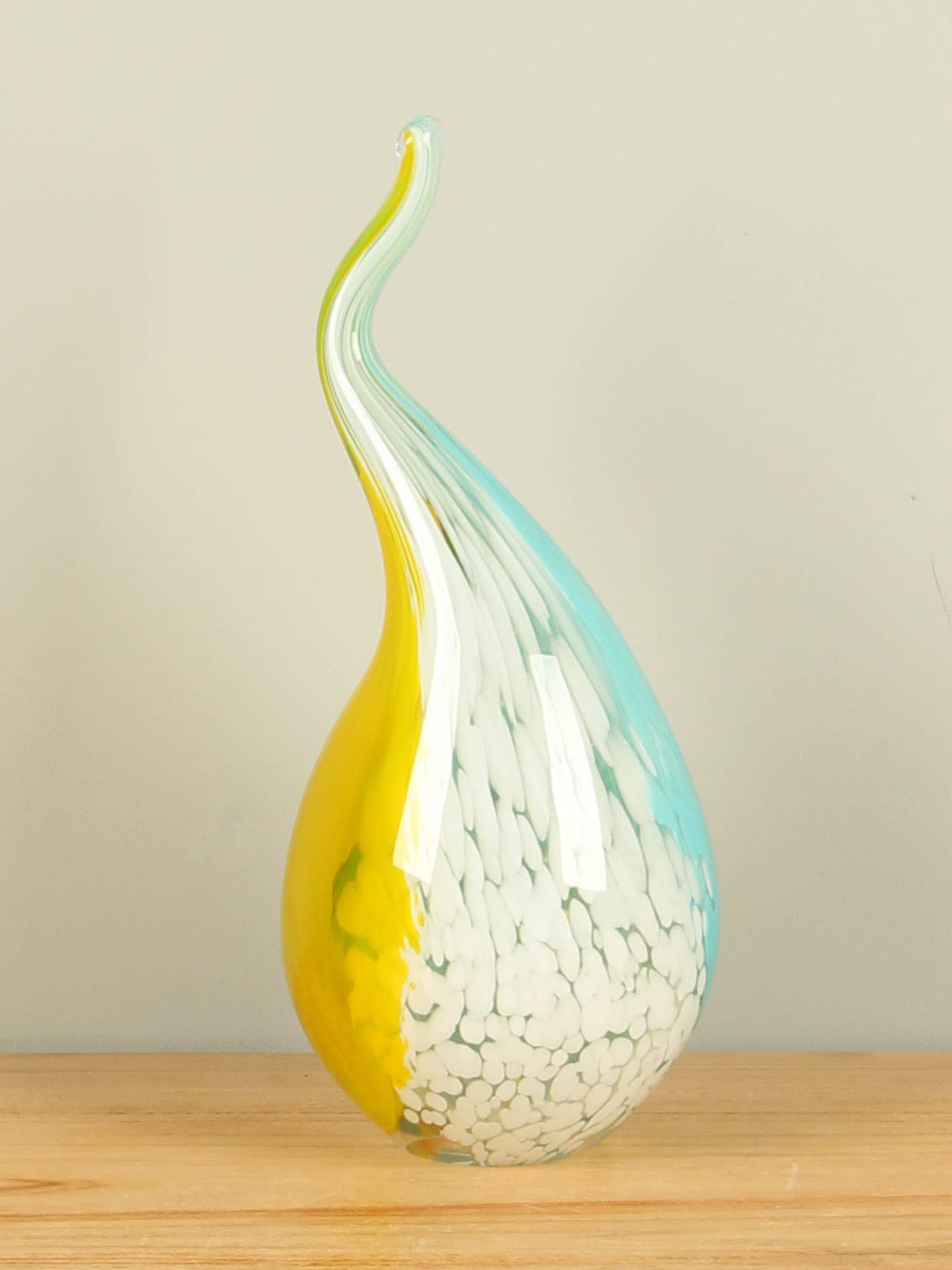 Tropfen - Multicolor - Glas - Gelb/blau/weiß, 33 cm, A005