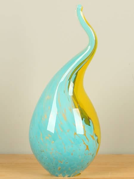 Tropfen - Multicolor - Glas - Gelb/blau/weiß, 33 cm, A005 – Bild 2