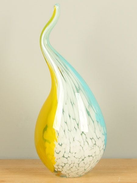 Tropfen - Multicolor - Glas - Gelb/blau/weiß, 33 cm, A005 – Bild 5