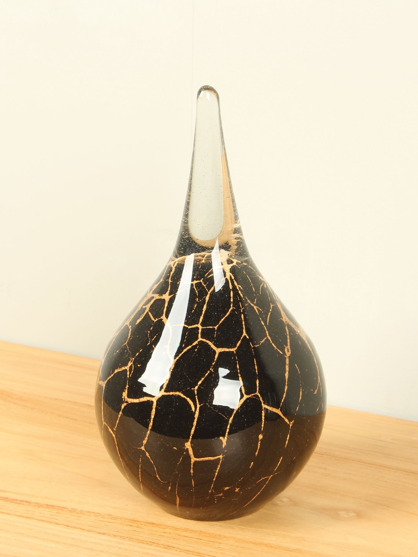 Tropfen - Schwarz - Glas - Urne Tropfen schwarz/Blattgold, 30 cm – Bild 2