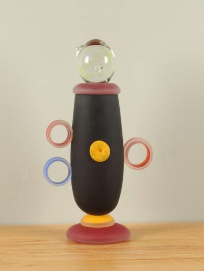 Exklusive Glaskunst – Matt Schwarz – Glas – Objekt mattiertes Glas, Schwarz – 44x24x15 cm