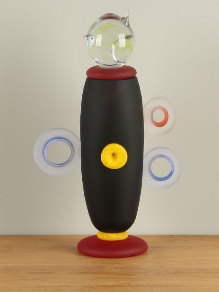 Exklusive Glaskunst - Matt Schwarz - Glas - Objekt mattiertes Glas, Schwarz - 44x24x15 cm – Bild 5