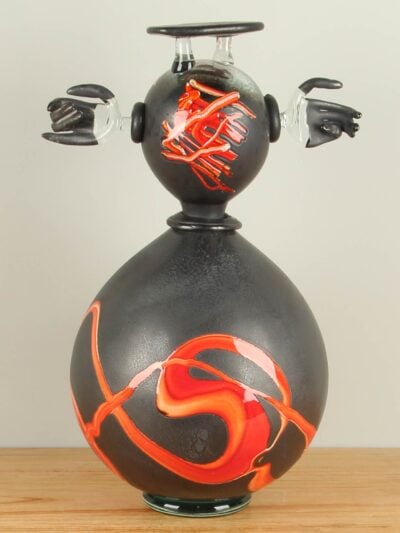Exklusive Glaskunst – Schwarz – Glas – Skulptur Petrovskiy Mann groß aus Glas