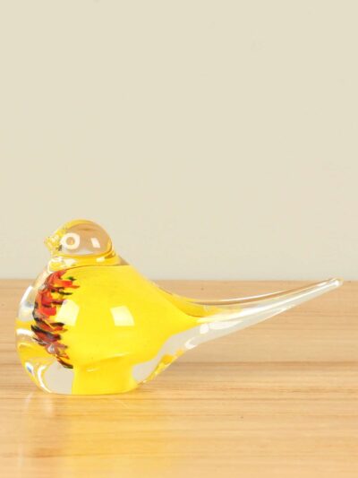 Glaskunst – Gelb – Glas – Glasvogel gelb, 7 cm – 7x15x5 cm