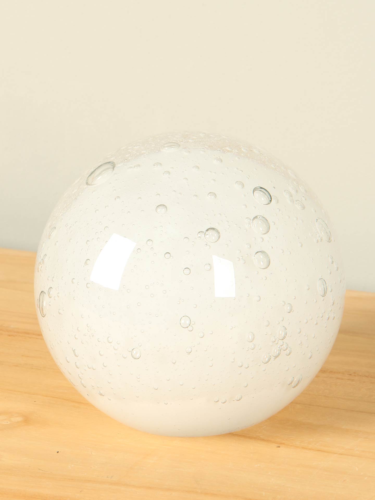 Glaskunst - Weiß - Glas - Kristallkugel weiß, 12 cm - 12 cm – Bild 2