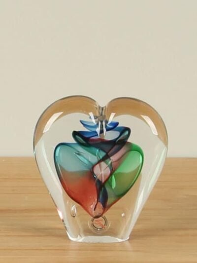 Multicolor – Glas – Herz klein, blau/grün/rosa – 12x11x3 cm