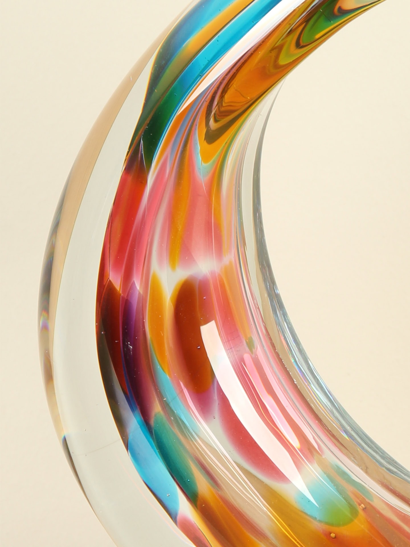 Multicolor - Glas - Ring mit Knoten gelb/blau, 28 cm - 28x23x8 cm – Bild 3