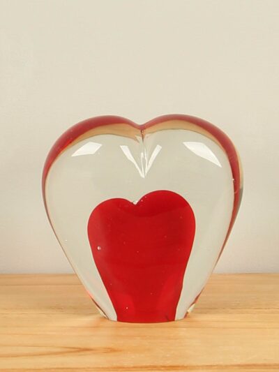 Rot – Glas – Herzchen rot, 11 cm. 2006RF – 11x11x4 cm