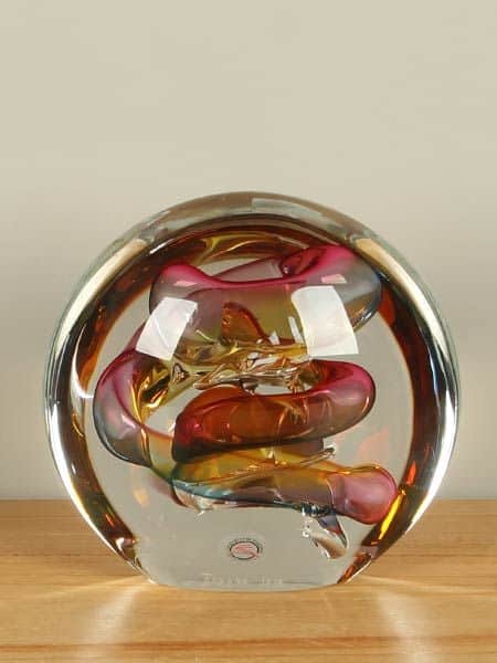 Rosa - Glas - Scheibe farbig, 15 cm - 15x15x6 cm – Bild 2