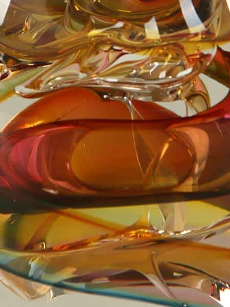 Rosa - Glas - Scheibe farbig, 15 cm - 15x15x6 cm – Bild 4