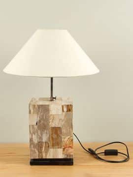 Tischlampe – Hellbraun – Versteinertes Holz – 58x18x16 cm