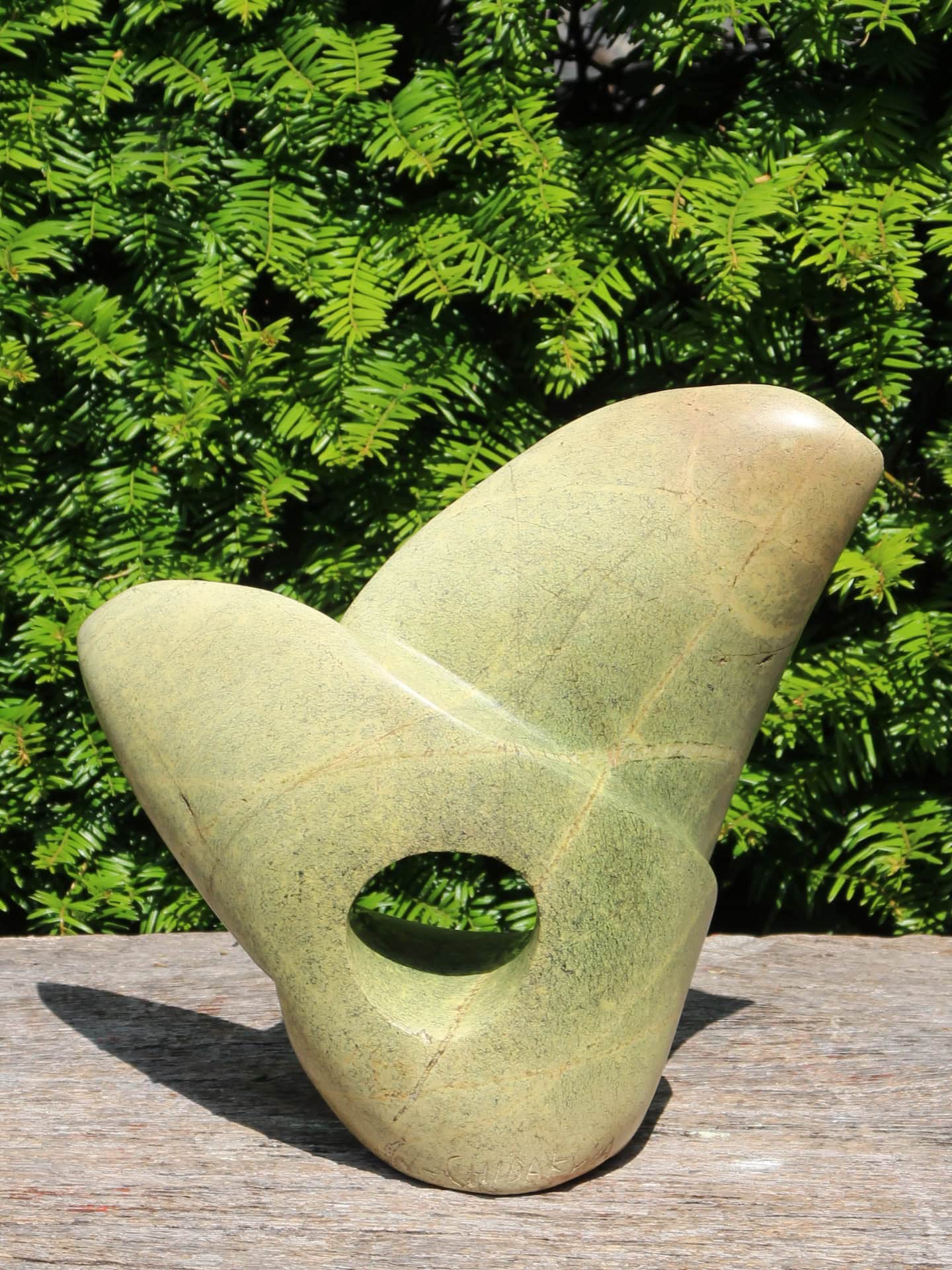 Gartenfigur - Cheetah Jade - Grün - Naturstein - Kunstliebhaber - 26x28x10 cm – Bild 3