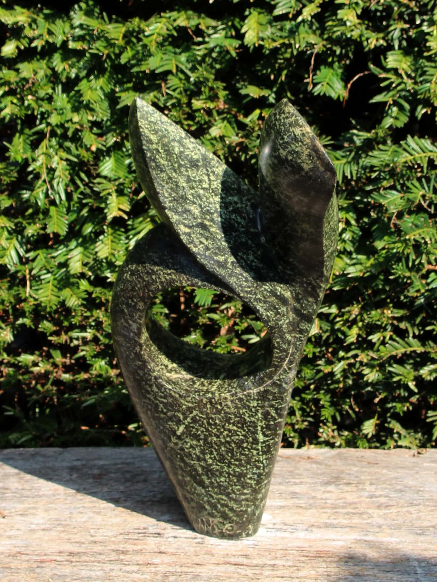Gartenfigur - Cheetah Jade - Grün - Naturstein - Hoffnung - 34x20x18 cm – Bild 3