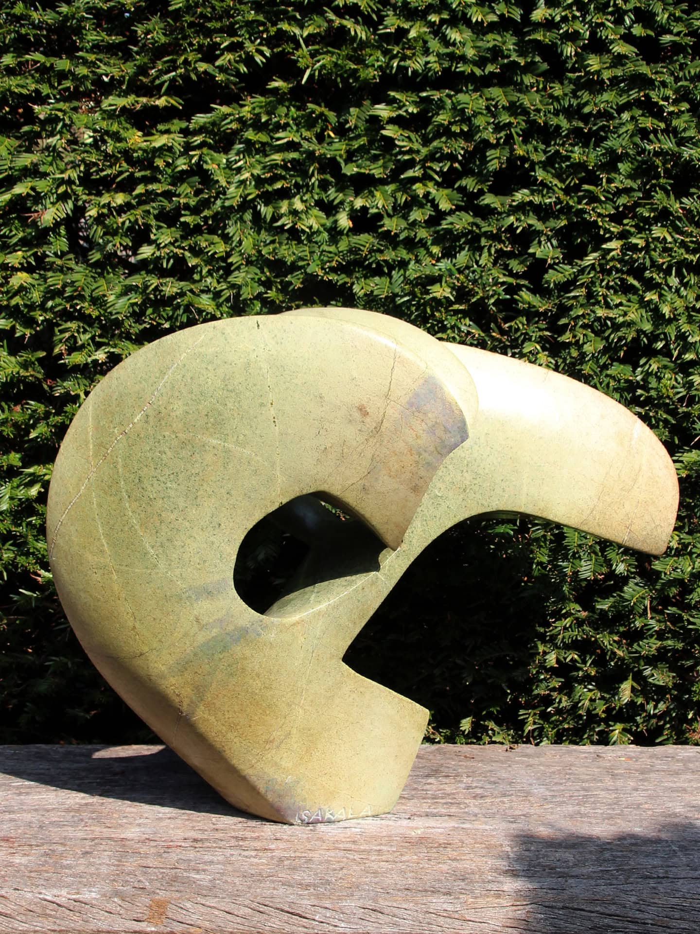 Gartenfigur - Cheetah Jade - Hellgrün - Naturstein - Lilly - 50x56x27 cm – Bild 4