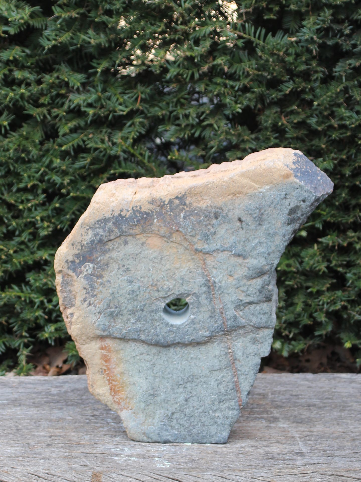 Gartenfigur - Springsteen - Grün - Naturstein - Tunnel - 41x36x8 cm – Bild 3