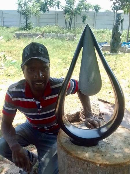 Gartenfigur - Springsteen - Schwarz - Naturstein - Perle - 66x40x14 cm – Bild 5