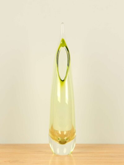 Vase – Gelb – Glas – Feather oliv