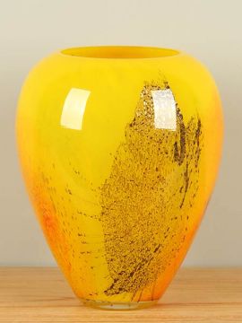 Vase - Glas - Kugelvase Gelb