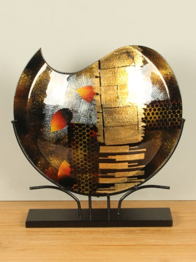 Vase – Gold – Glas – auf Ständer – 47x45x10 cm