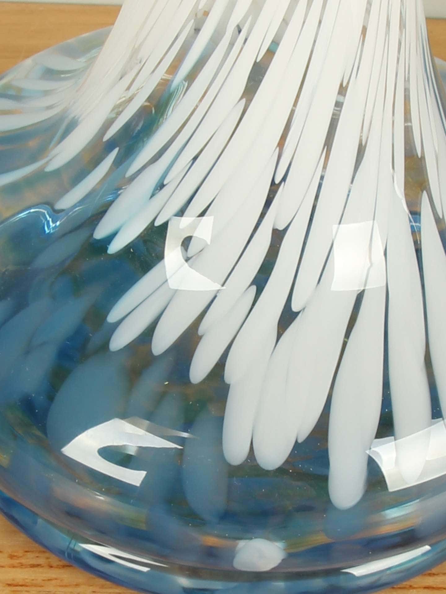 Vase - Hellblau - Glas - Flaschenvase Hellblau/Weiß – Bild 2