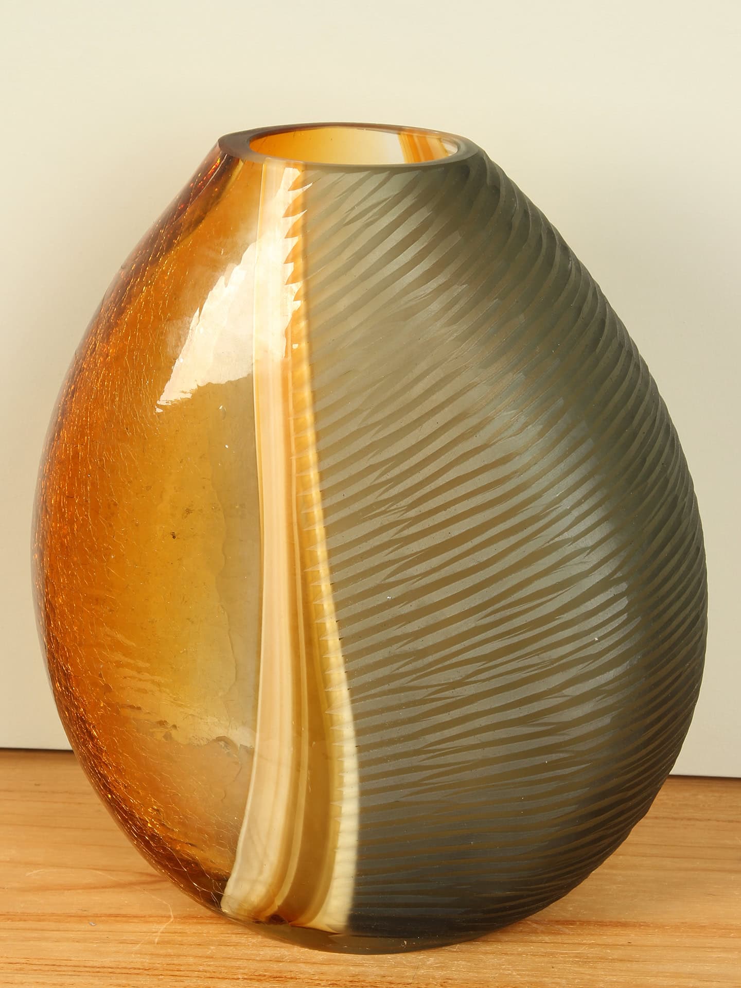 Vase - Ocker - Glas - Ocker/Grau - 31x25x13 cm – Bild 4