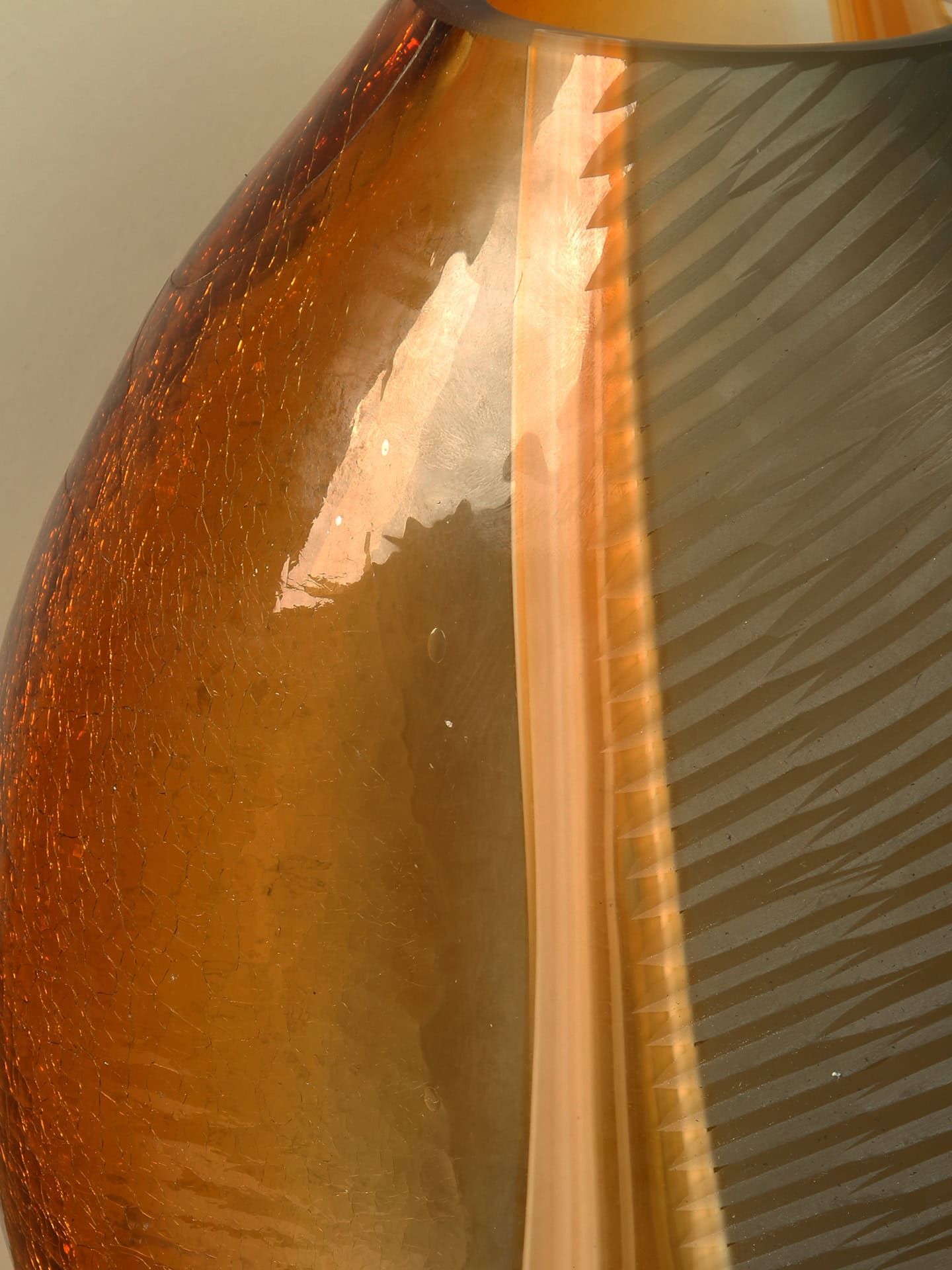 Vase - Ocker - Glas - Ocker/Grau - 31x25x13 cm – Bild 5