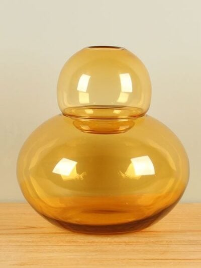 Vase – Ocker – Glas – Set aus 2 Vasen braun