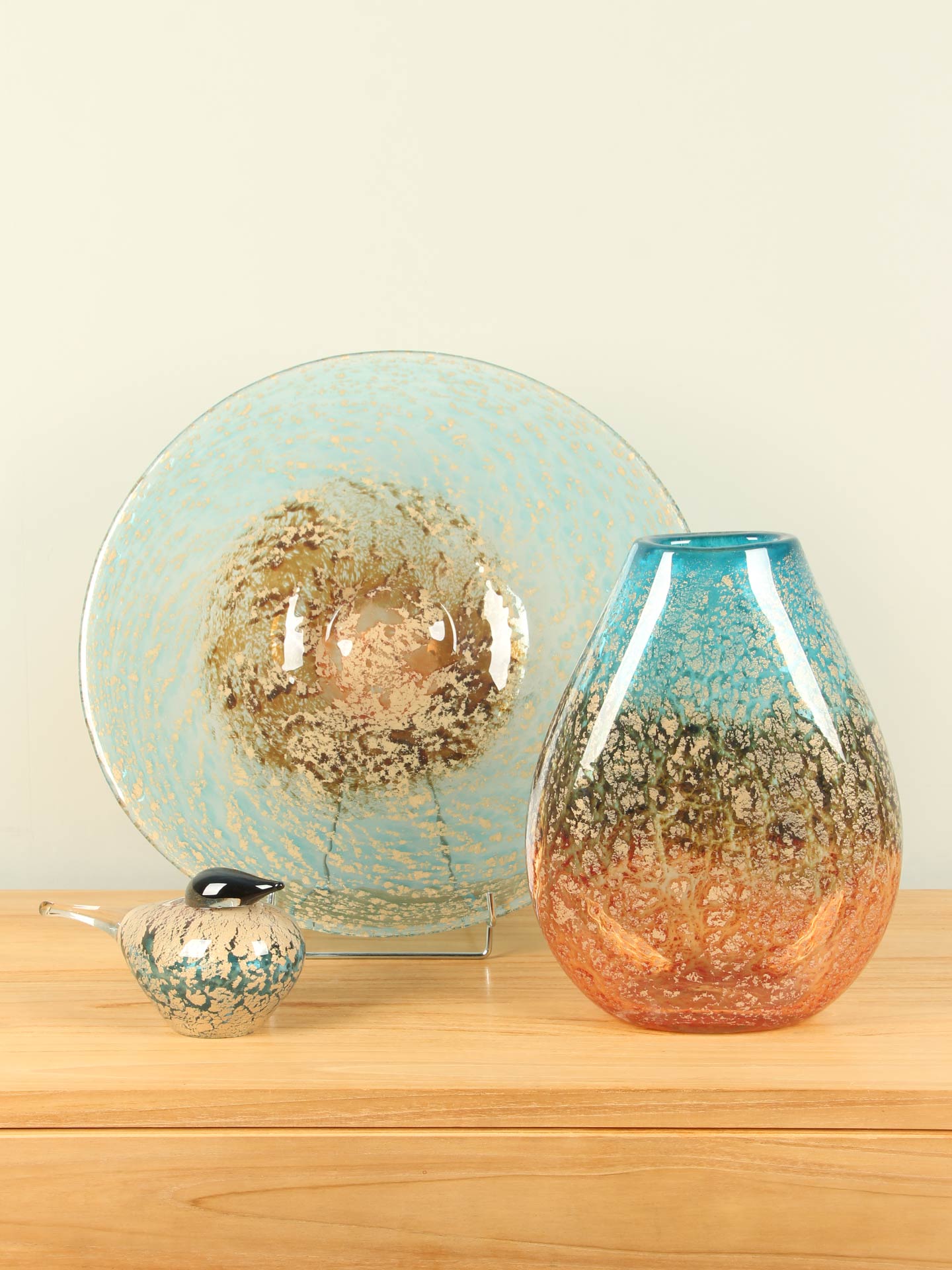Vase - Orange - Glas - Erde/Wasser – Bild 4