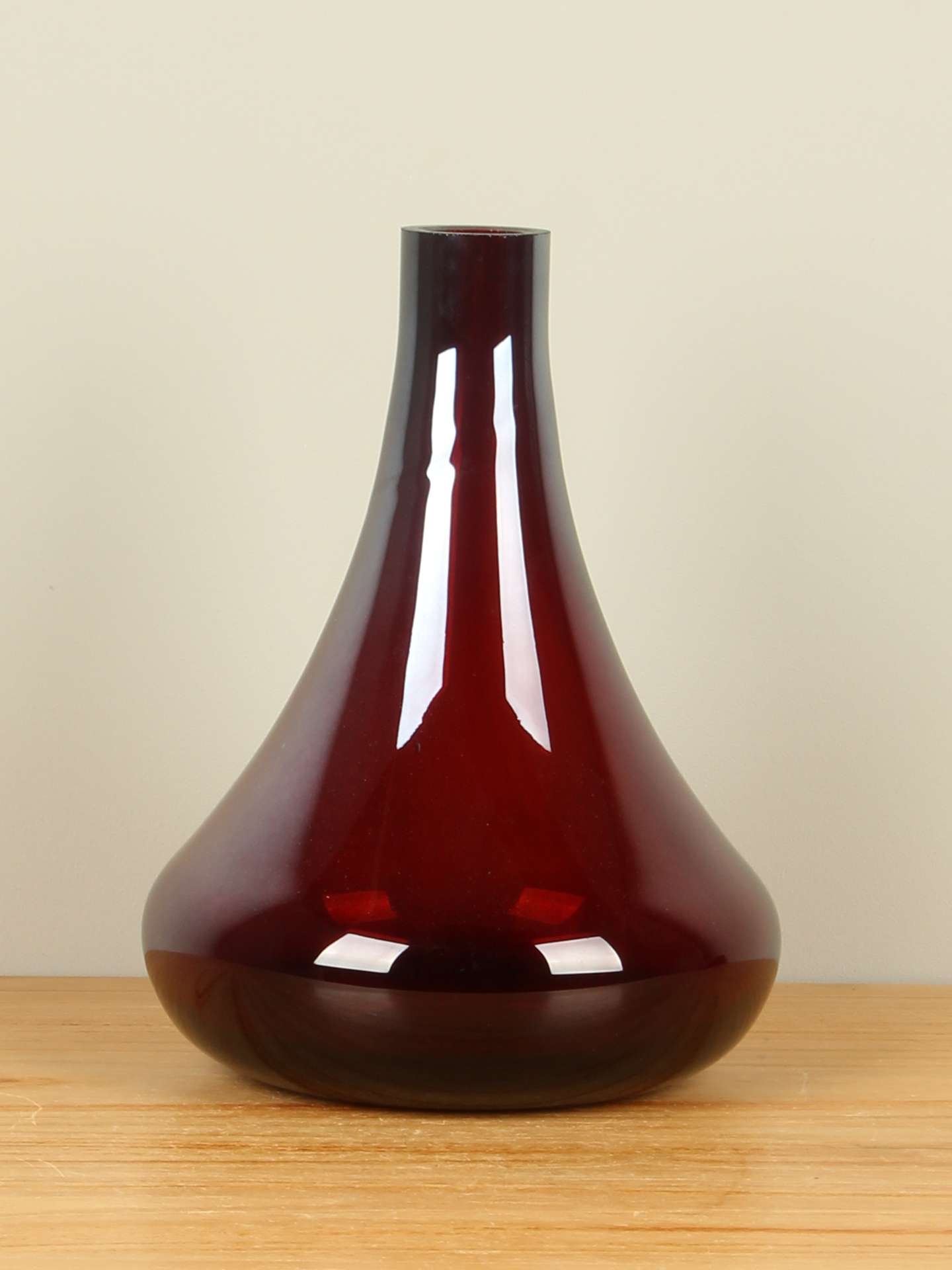 Vase - Rot - Glas - Flaschenvase rot/braun