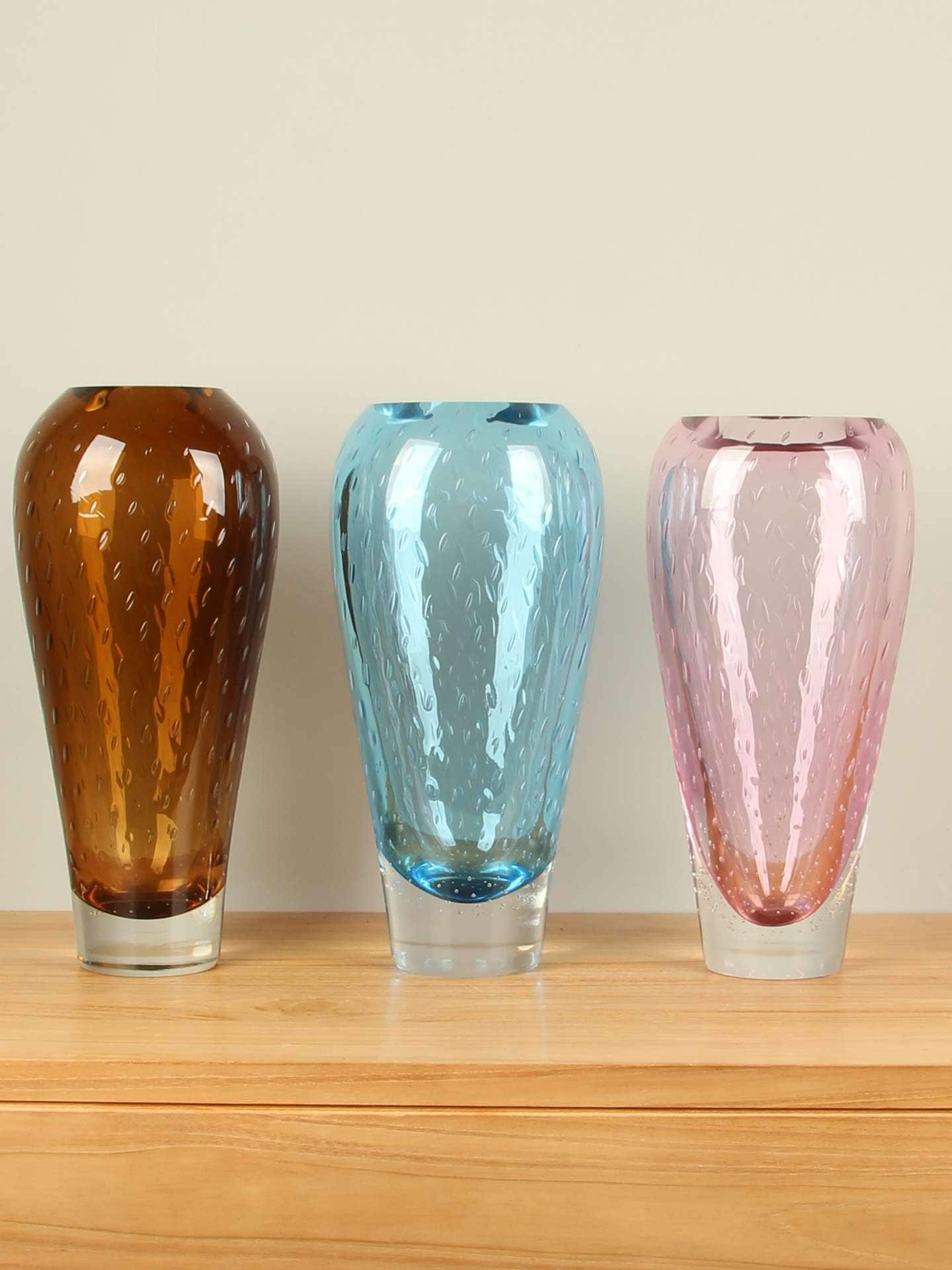 Vase - Rosa - Glas - Bubble rosa – Bild 4