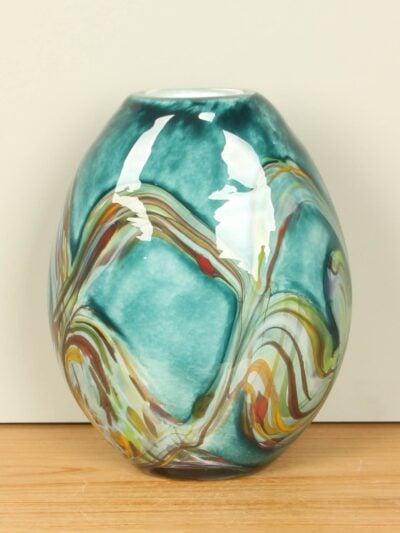 Vase – Türkis – Glas – Oval Green Life – 32x24x14 cm