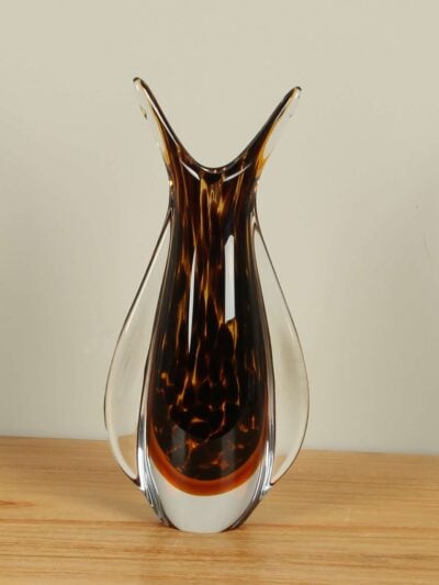Vase – Schwarz – Glas – Braun/Schwarz – 30x15x9 cm