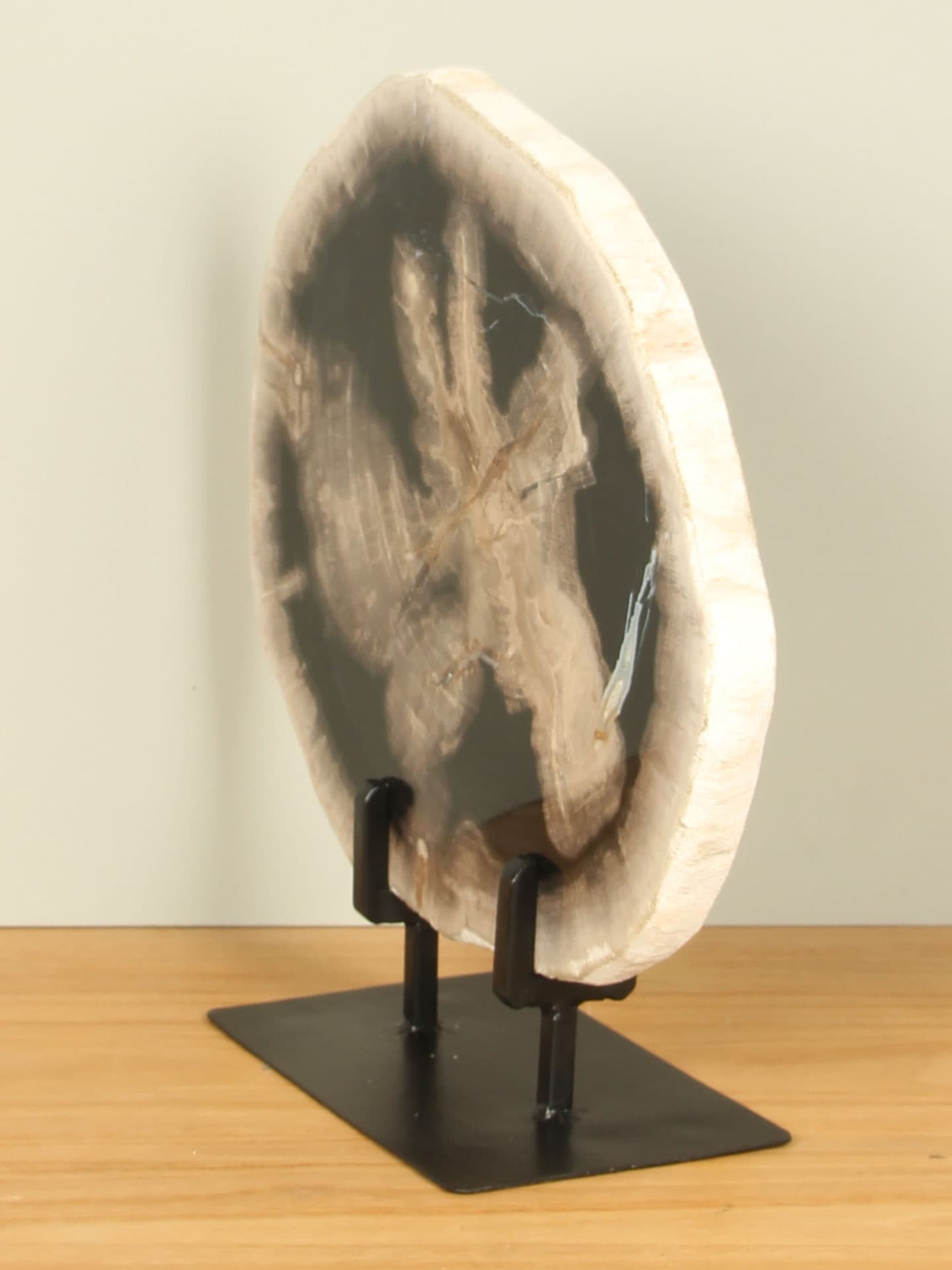 Versteinertes Holz für drinnen - Versteinertes Holz - Scheibe auf Ständer Nr. 12 - 34x31x3 cm – Bild 2