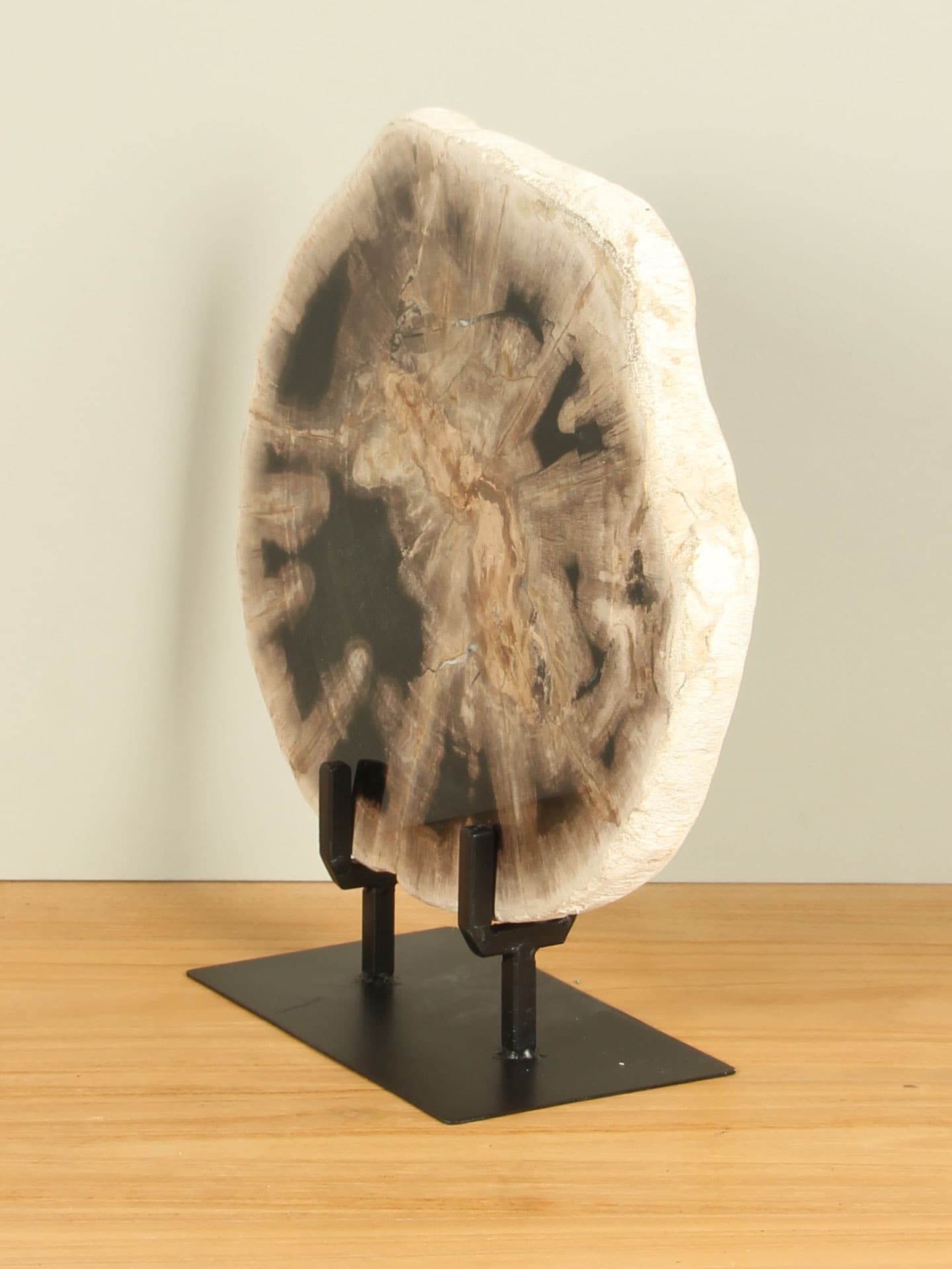 Versteinertes Holz für drinnen - Versteinertes Holz - Scheibe auf Ständer Nr. 20 - 34x32x3 cm – Bild 2