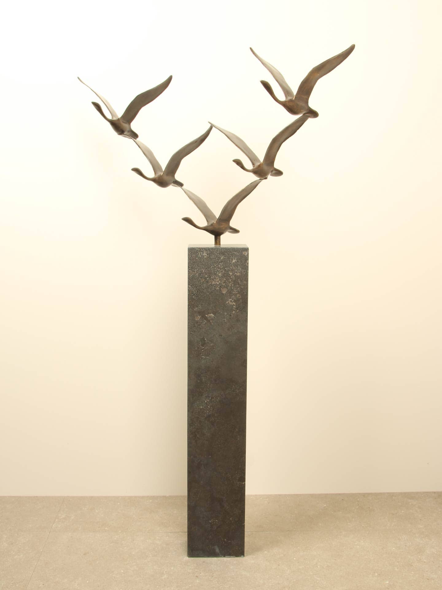 Skulptur für drinnen oder draußen - Bronze - 5 Schwäne - 60x69x28 cm – Bild 10