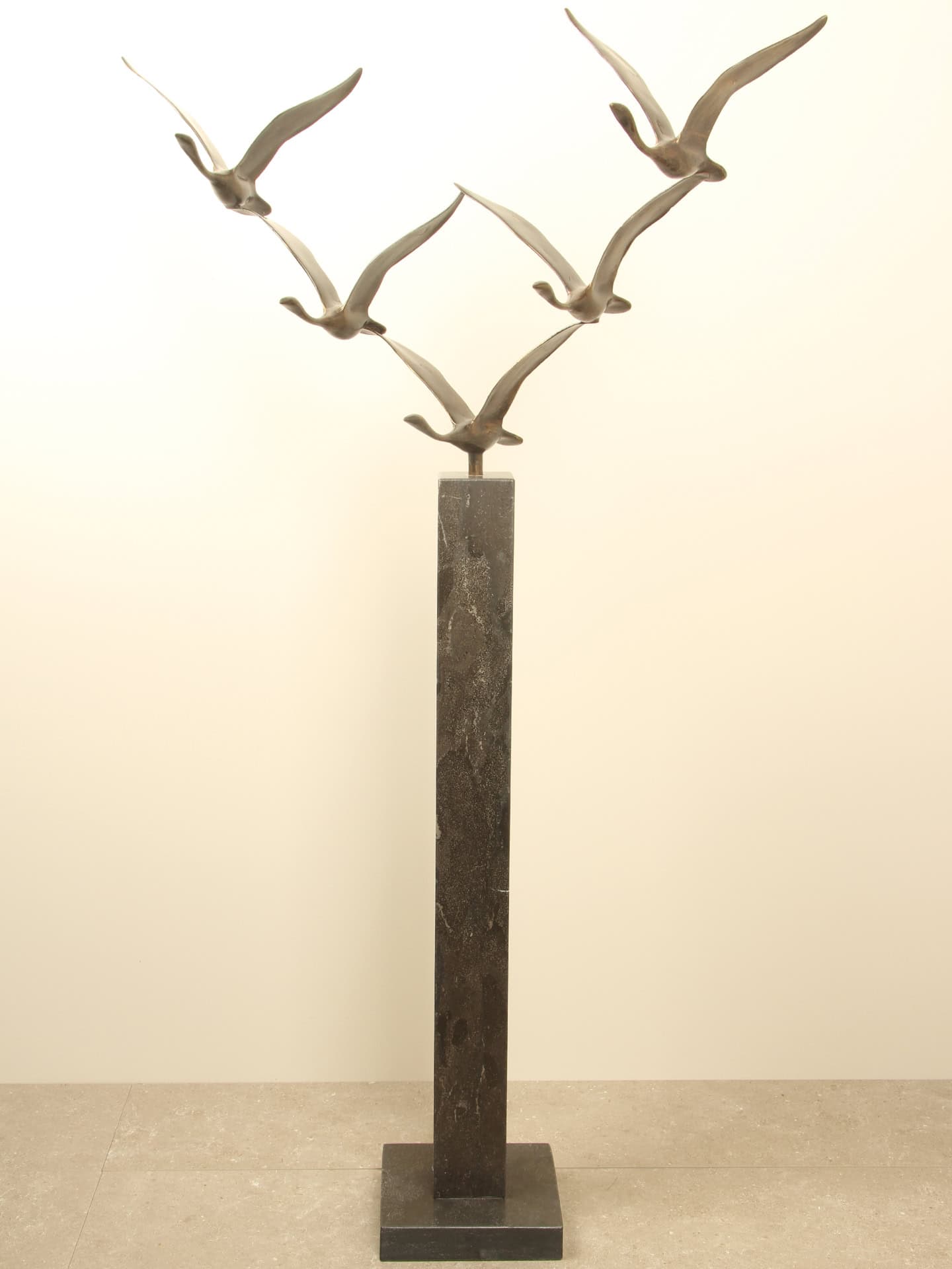 Skulptur für drinnen oder draußen - Bronze - 5 Schwäne - 60x69x28 cm – Bild 12