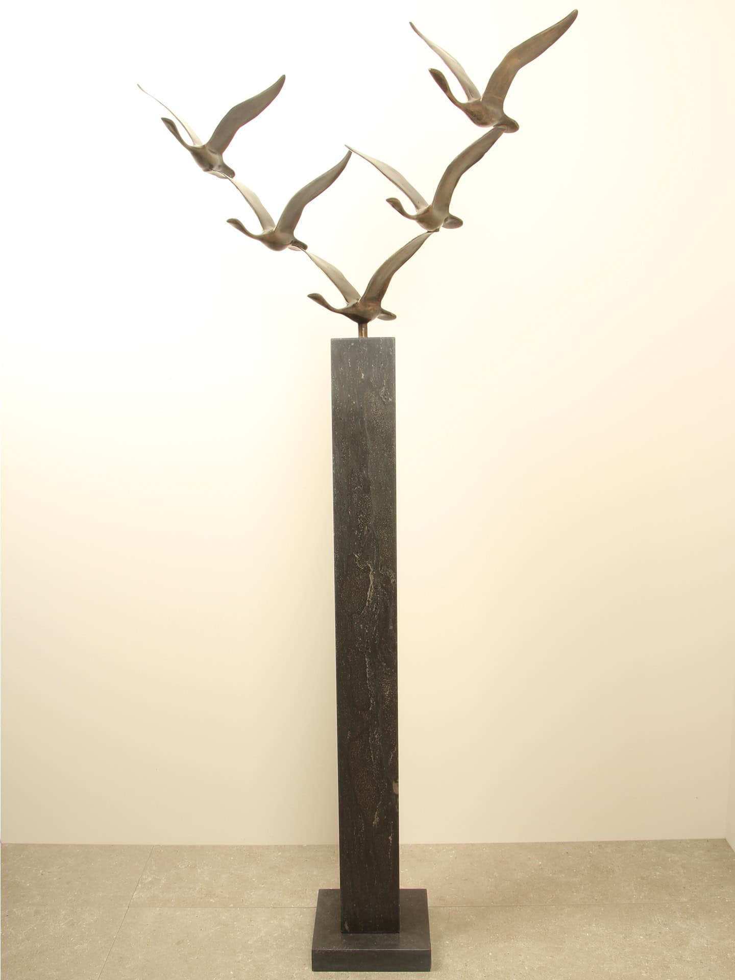 Skulptur für drinnen oder draußen - Bronze - 5 Schwäne - 60x69x28 cm – Bild 13