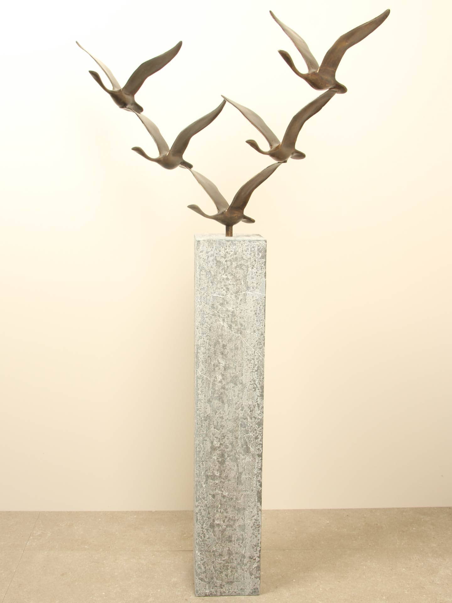 Skulptur für drinnen oder draußen - Bronze - 5 Schwäne - 60x69x28 cm – Bild 15