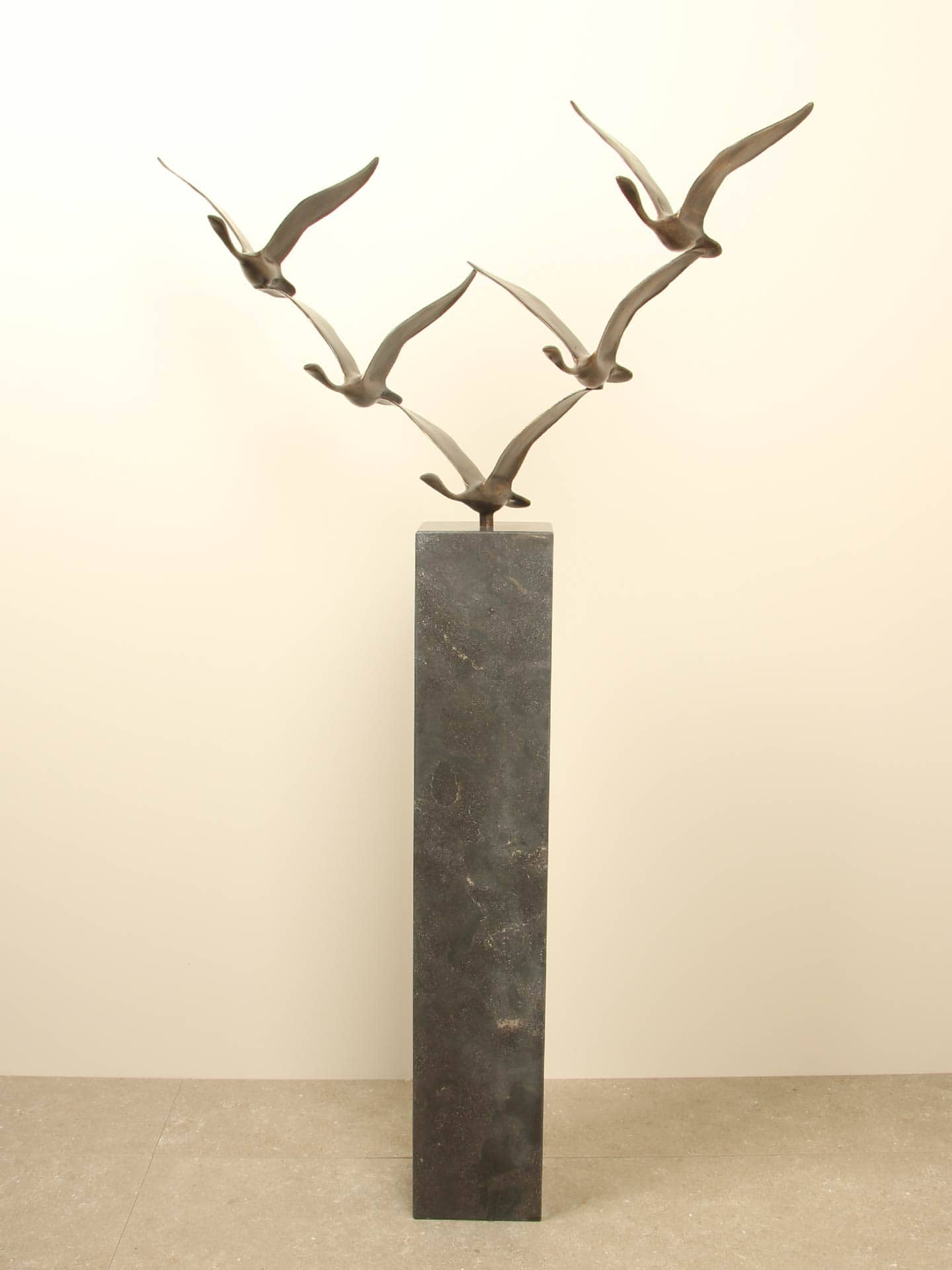 Skulptur für drinnen oder draußen - Bronze - 5 Schwäne - 60x69x28 cm – Bild 6