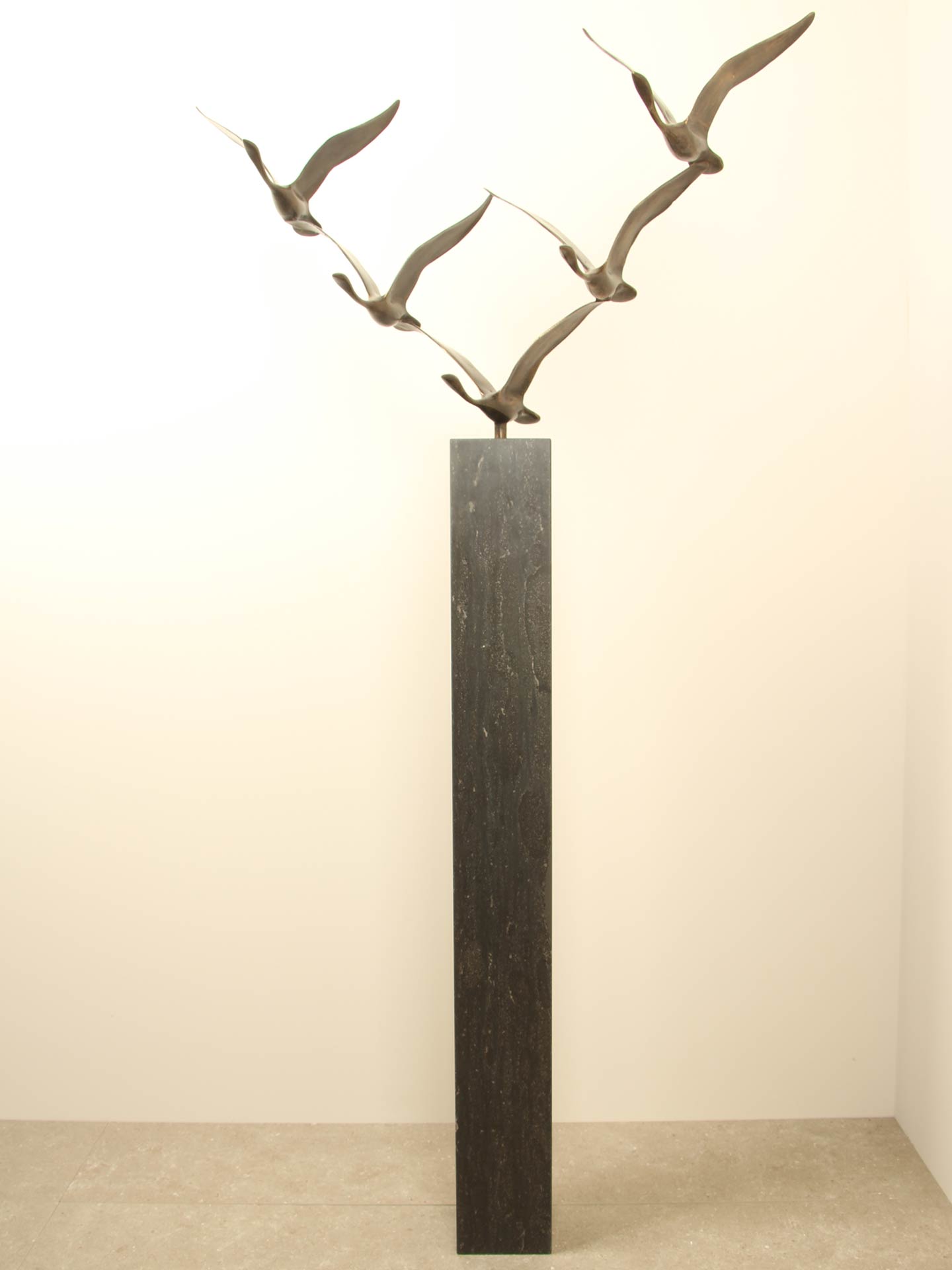 Skulptur für drinnen oder draußen - Bronze - 5 Schwäne - 60x69x28 cm – Bild 8