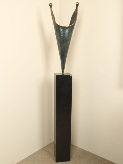 Skulptur für drinnen oder draußen – Bronze – Beziehung – 65x28x15 cm